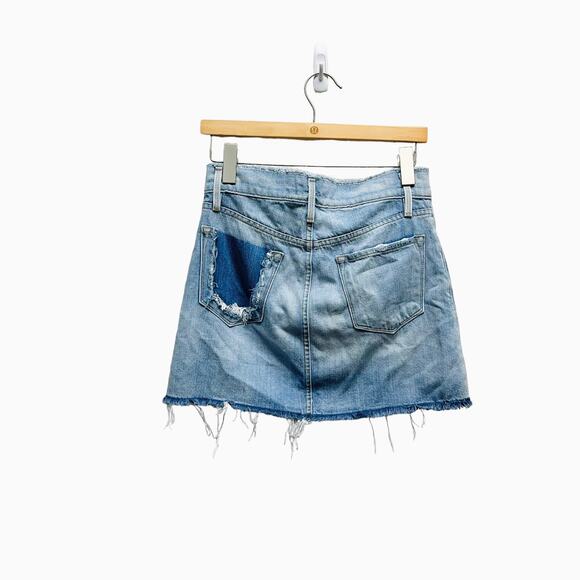 Frame Denim Frayed Mini Denim Skirt Sawyer Size 25 - Picture 7 of 11